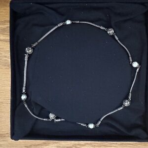 John Hardy Silver Necklace with Pearl Details 18”